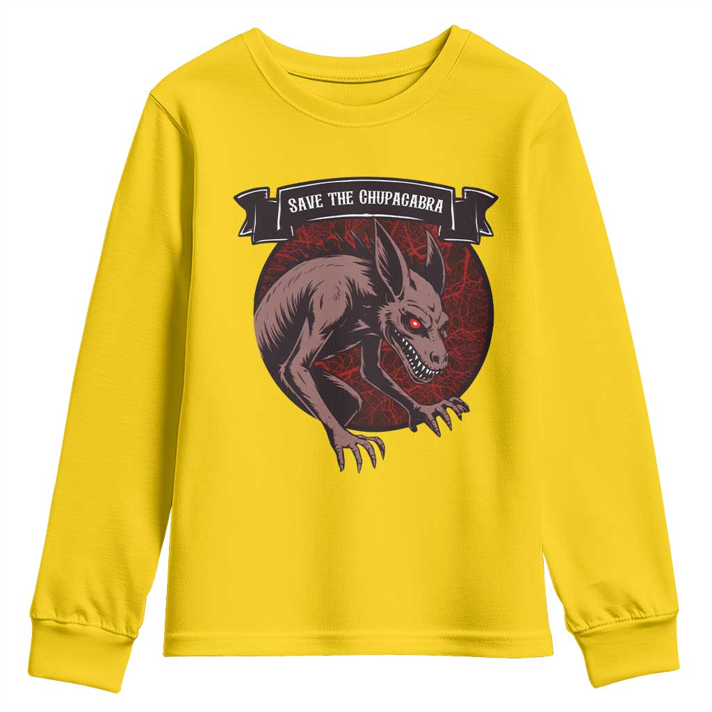 Chupacabra Youth Sweatshirt Gothic Horror Save The Cryptid Gift - Wonder Print Shop