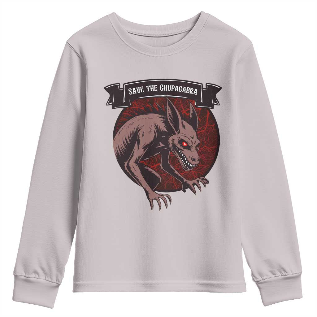 Chupacabra Youth Sweatshirt Gothic Horror Save The Cryptid Gift - Wonder Print Shop