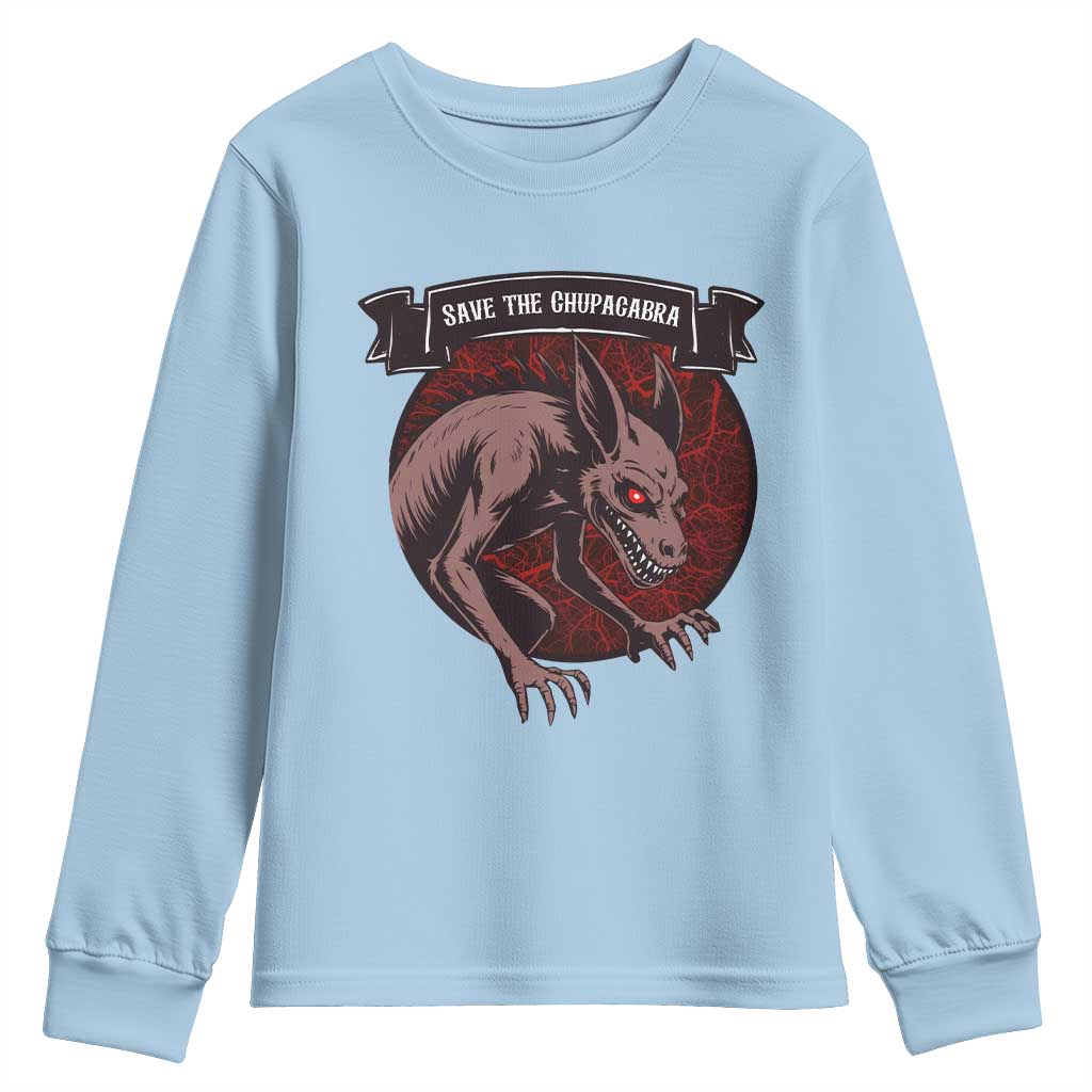 Chupacabra Youth Sweatshirt Gothic Horror Save The Cryptid Gift - Wonder Print Shop