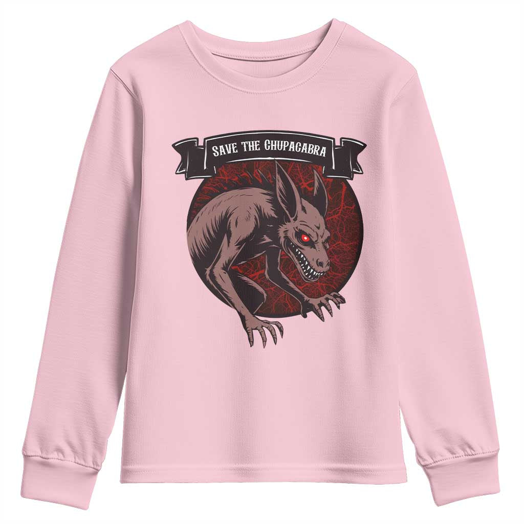 Chupacabra Youth Sweatshirt Gothic Horror Save The Cryptid Gift - Wonder Print Shop