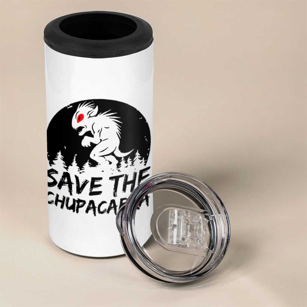 Chupacabra 4 in 1 Can Cooler Tumbler Funny Cryptid Save The Goat Sucker Gift