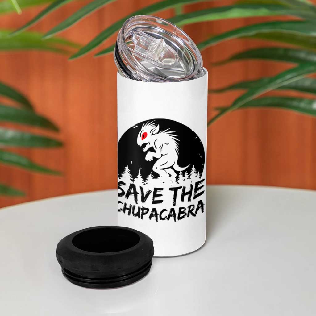 Chupacabra 4 in 1 Can Cooler Tumbler Funny Cryptid Save The Goat Sucker Gift