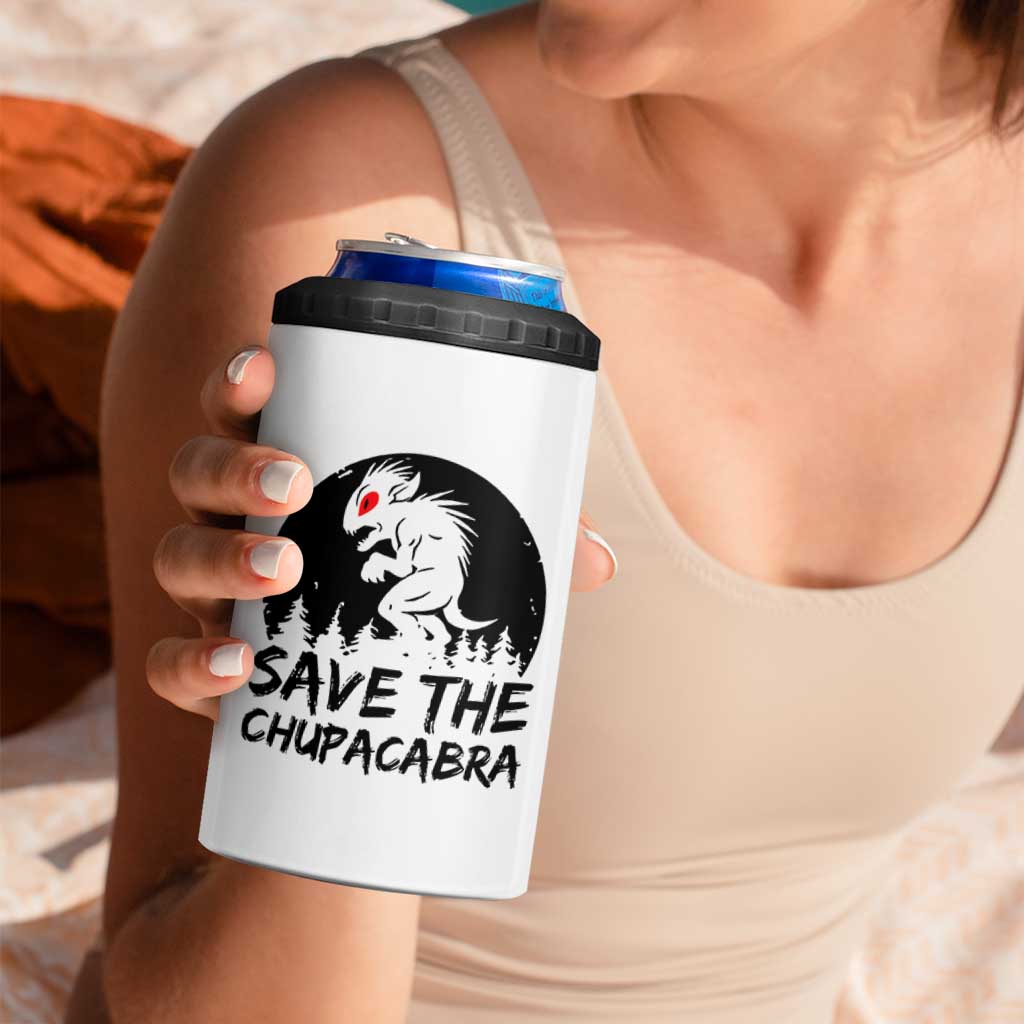 Chupacabra 4 in 1 Can Cooler Tumbler Funny Cryptid Save The Goat Sucker Gift