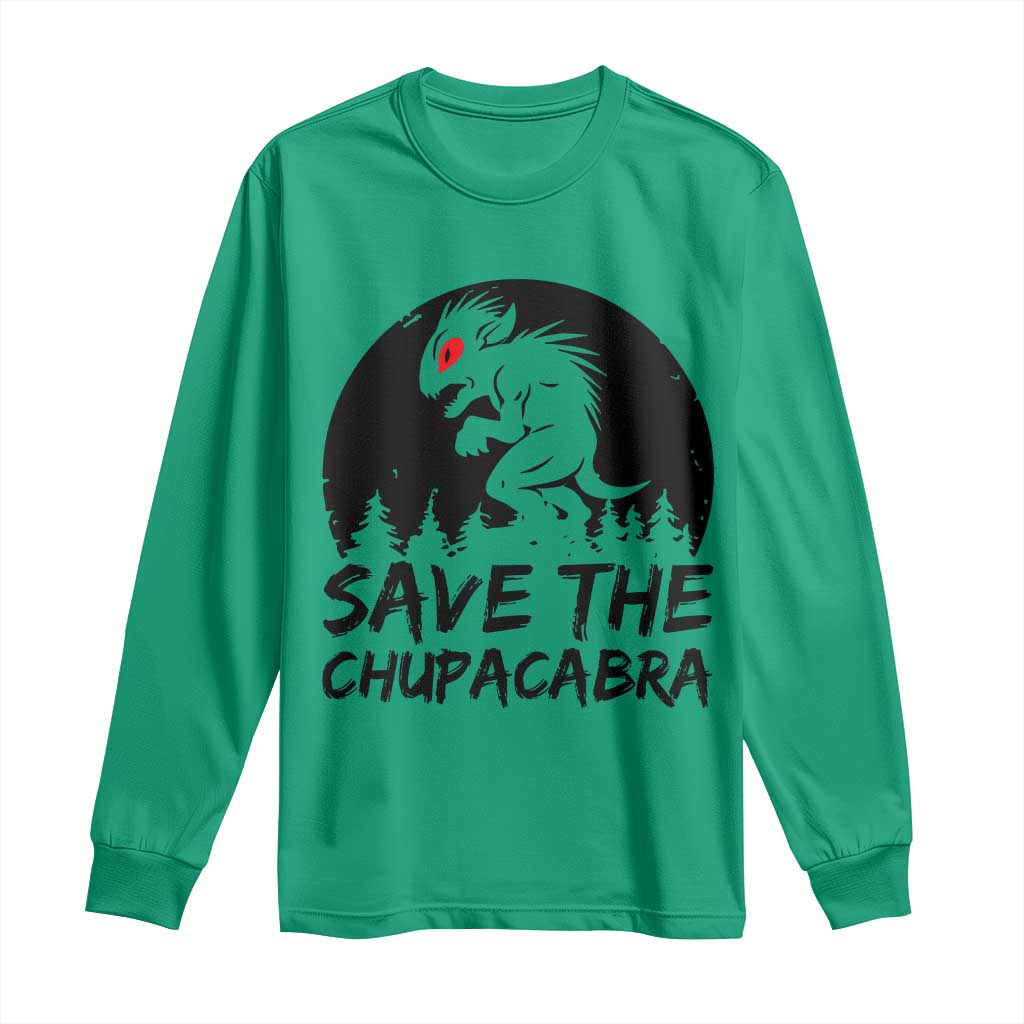 Chupacabra Long Sleeve Shirt Funny Cryptid Save The Goat Sucker Gift - Wonder Print Shop
