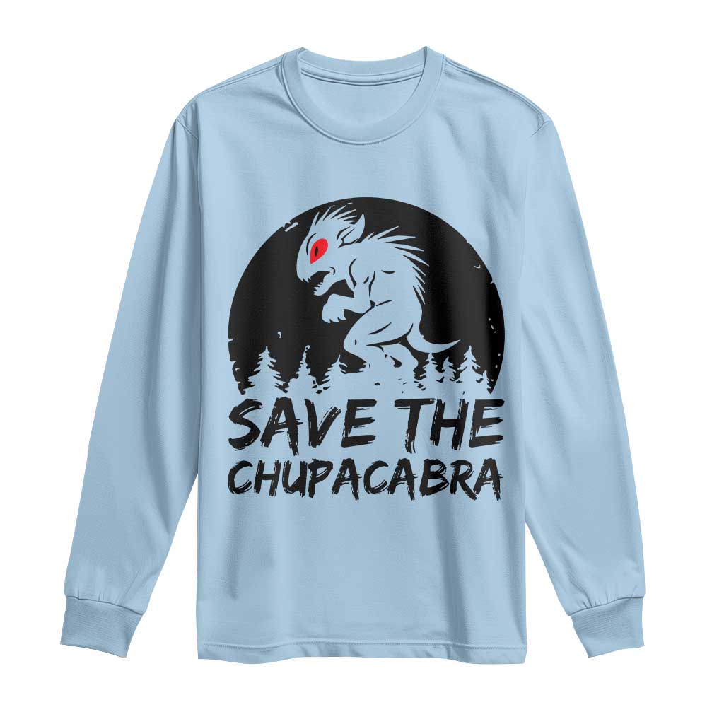 Chupacabra Long Sleeve Shirt Funny Cryptid Save The Goat Sucker Gift - Wonder Print Shop