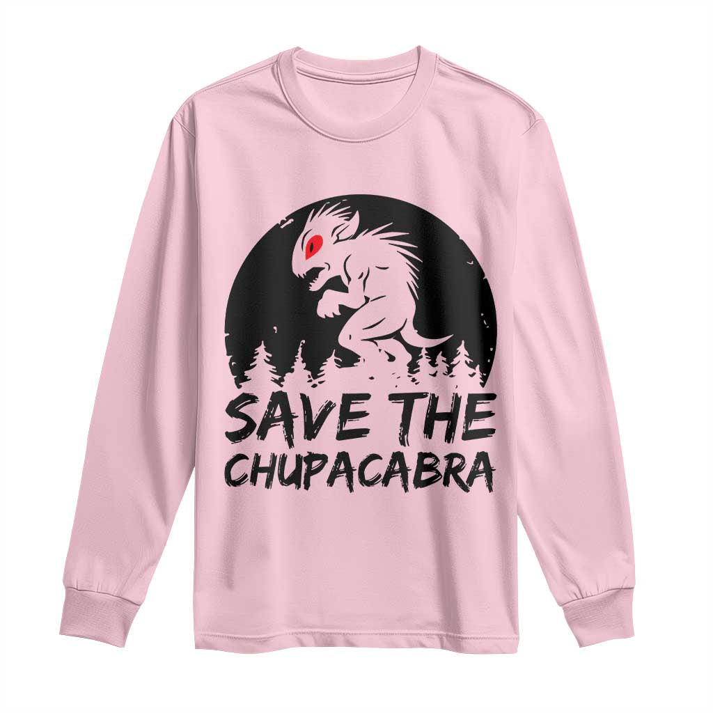 Chupacabra Long Sleeve Shirt Funny Cryptid Save The Goat Sucker Gift - Wonder Print Shop