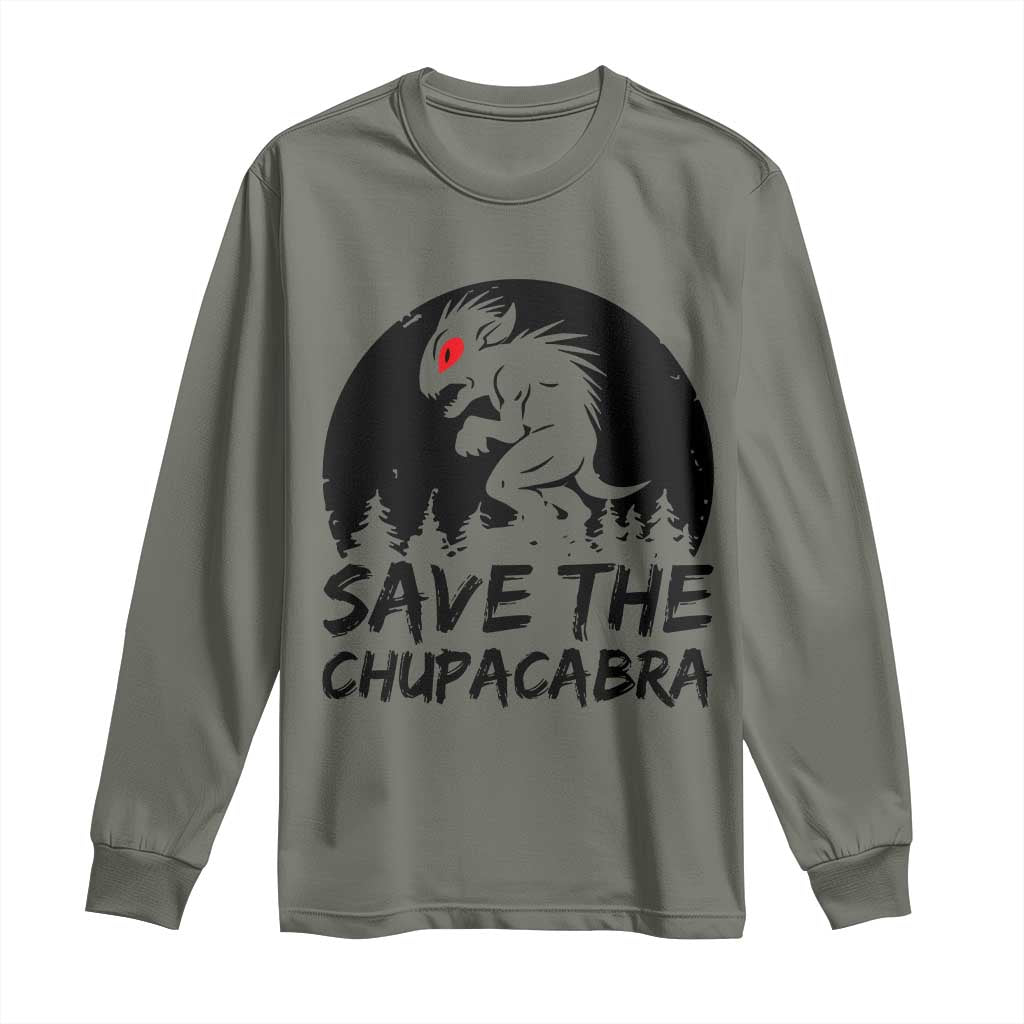 Chupacabra Long Sleeve Shirt Funny Cryptid Save The Goat Sucker Gift - Wonder Print Shop