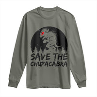 Chupacabra Long Sleeve Shirt Funny Cryptid Save The Goat Sucker Gift - Wonder Print Shop