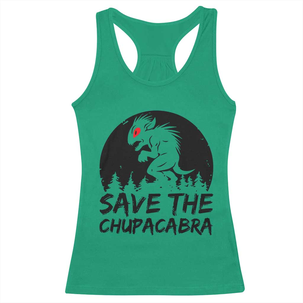 Chupacabra Racerback Tank Top Funny Cryptid Save The Goat Sucker Gift - Wonder Print Shop