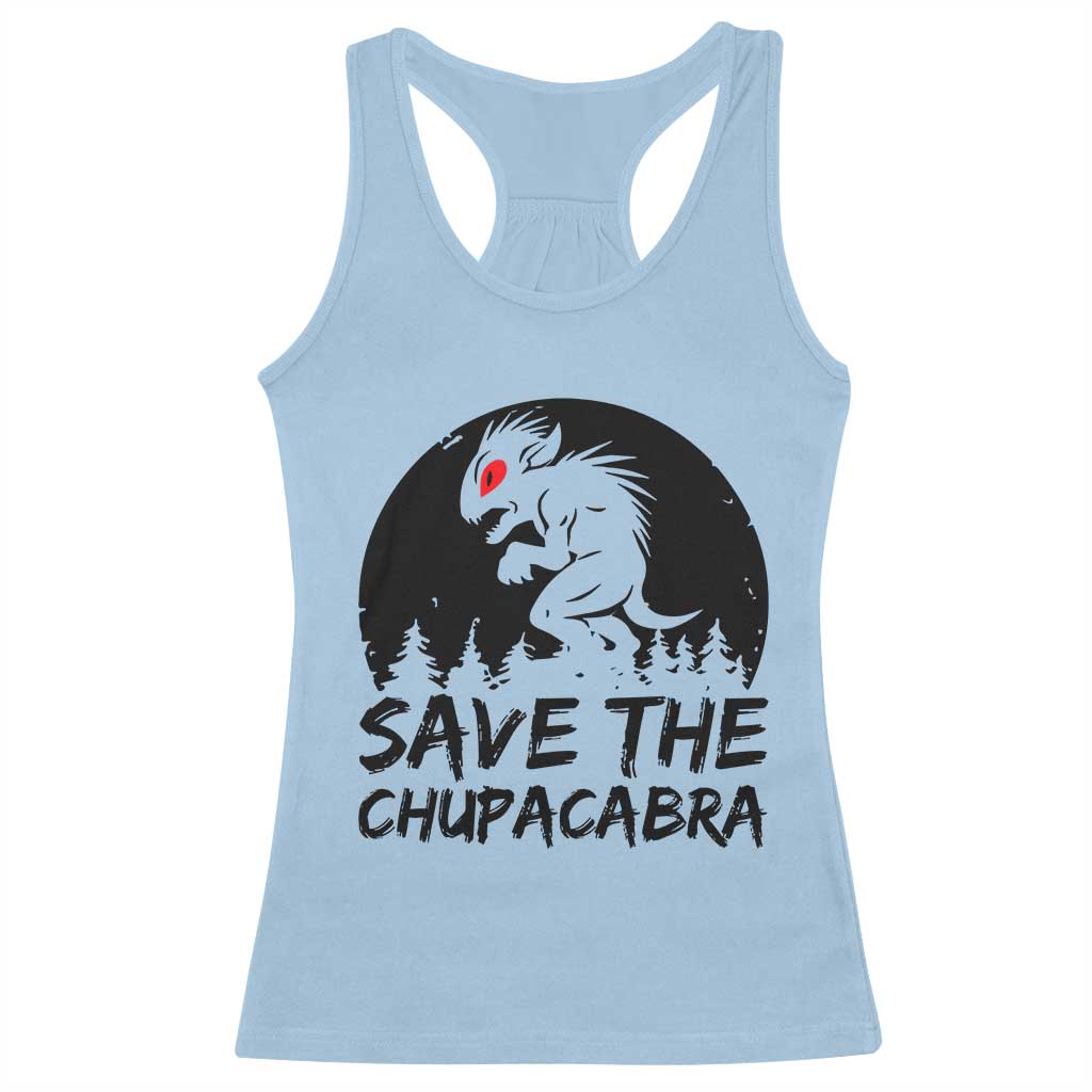 Chupacabra Racerback Tank Top Funny Cryptid Save The Goat Sucker Gift - Wonder Print Shop