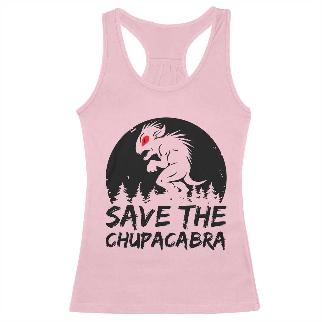Chupacabra Racerback Tank Top Funny Cryptid Save The Goat Sucker Gift - Wonder Print Shop