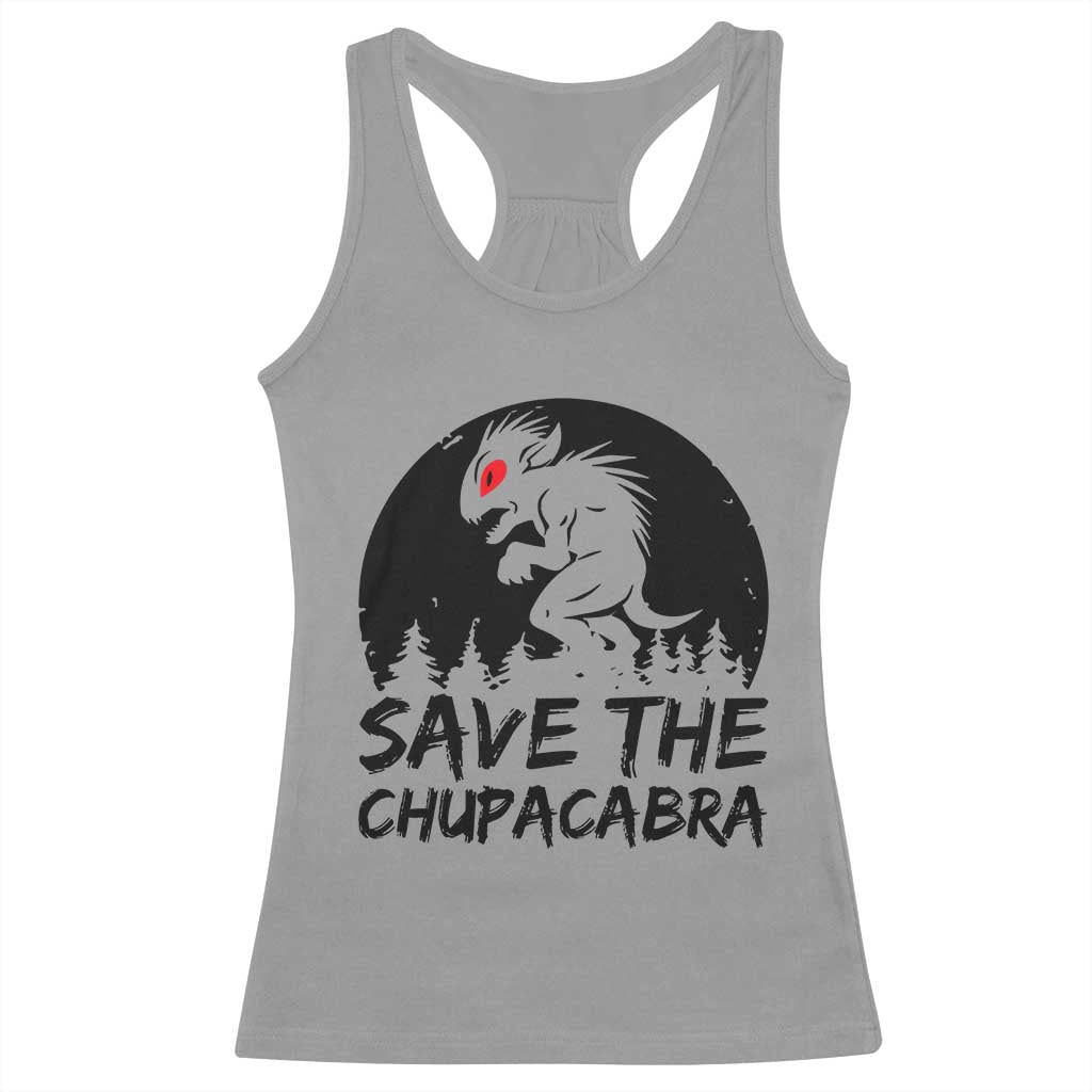 Chupacabra Racerback Tank Top Funny Cryptid Save The Goat Sucker Gift - Wonder Print Shop