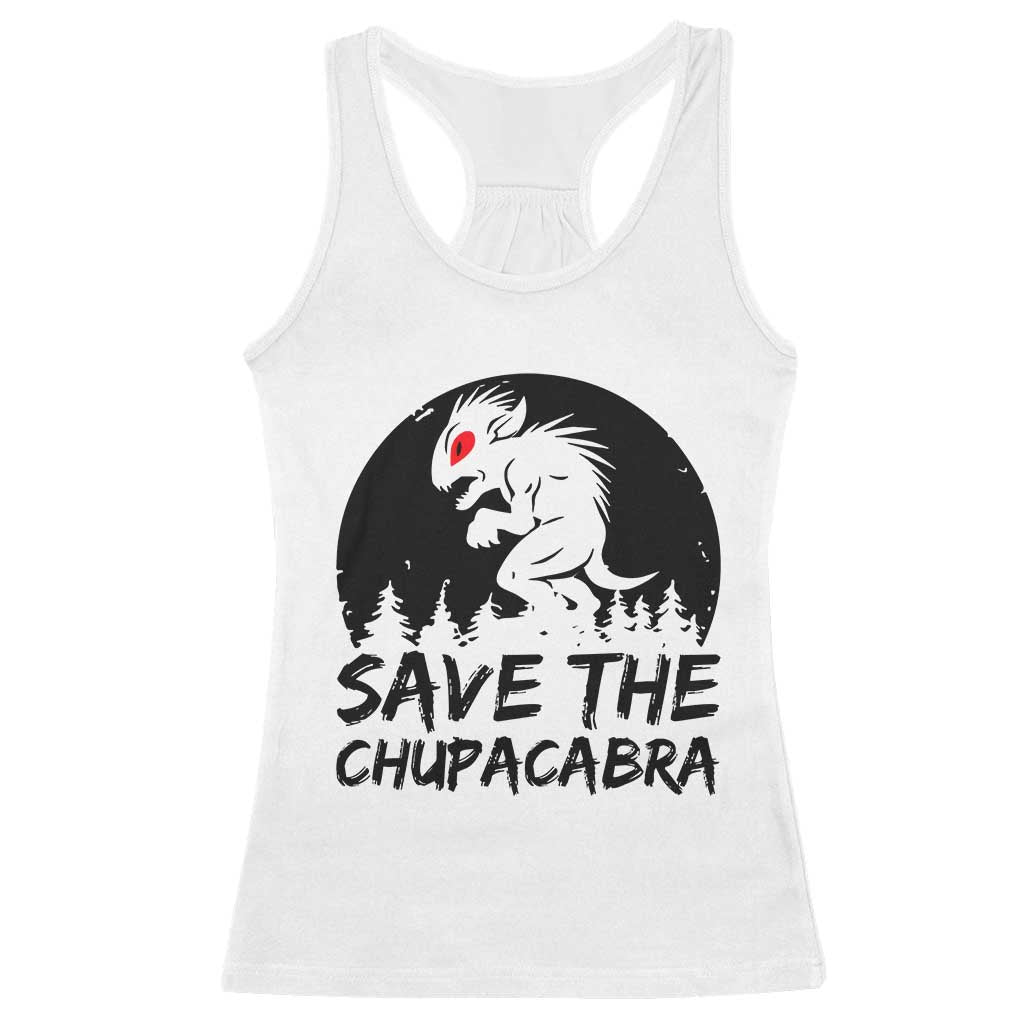 Chupacabra Racerback Tank Top Funny Cryptid Save The Goat Sucker Gift - Wonder Print Shop