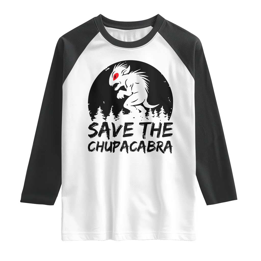 Chupacabra Raglan Shirt Funny Cryptid Save The Goat Sucker Gift - Wonder Print Shop
