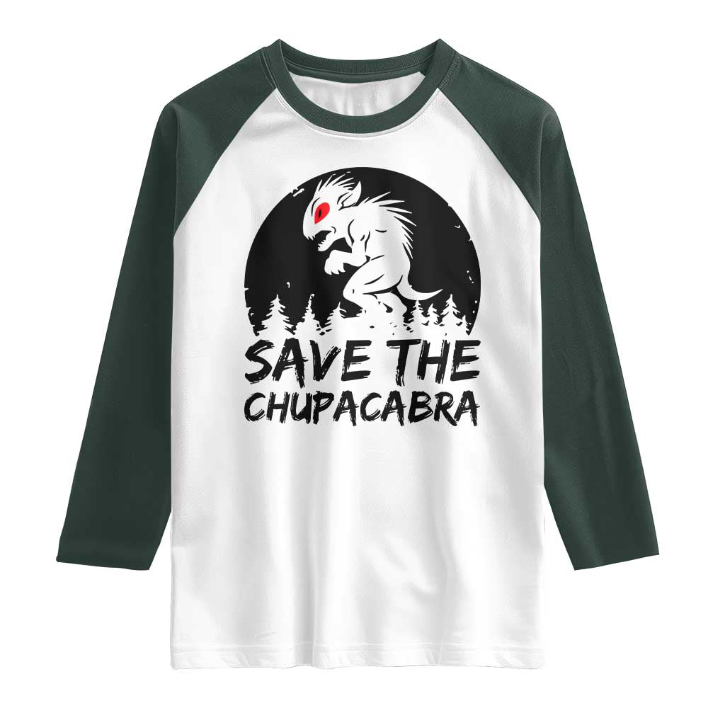 Chupacabra Raglan Shirt Funny Cryptid Save The Goat Sucker Gift - Wonder Print Shop
