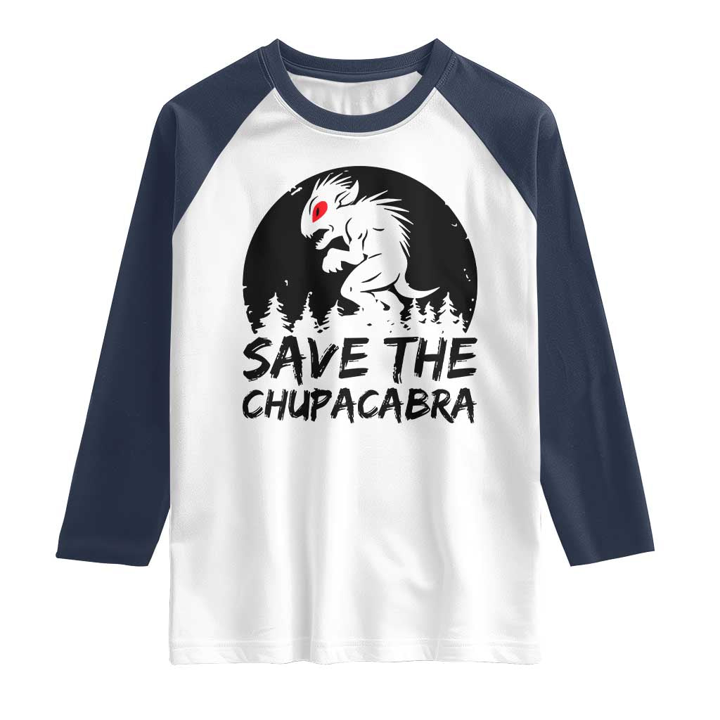 Chupacabra Raglan Shirt Funny Cryptid Save The Goat Sucker Gift - Wonder Print Shop