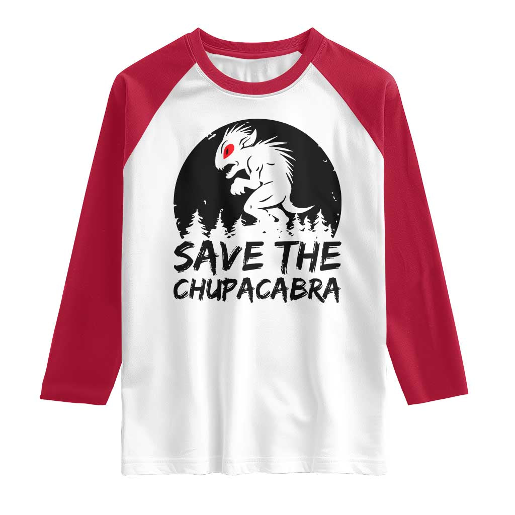 Chupacabra Raglan Shirt Funny Cryptid Save The Goat Sucker Gift - Wonder Print Shop