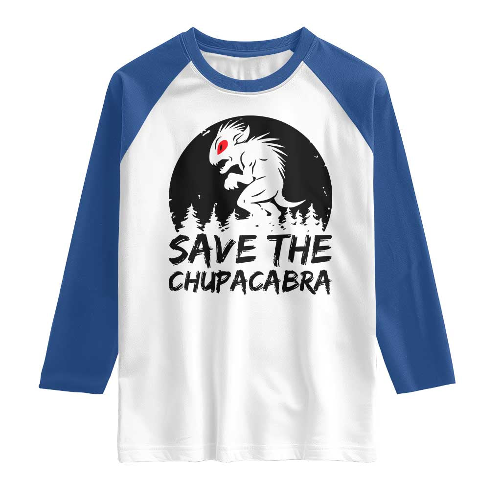 Chupacabra Raglan Shirt Funny Cryptid Save The Goat Sucker Gift - Wonder Print Shop