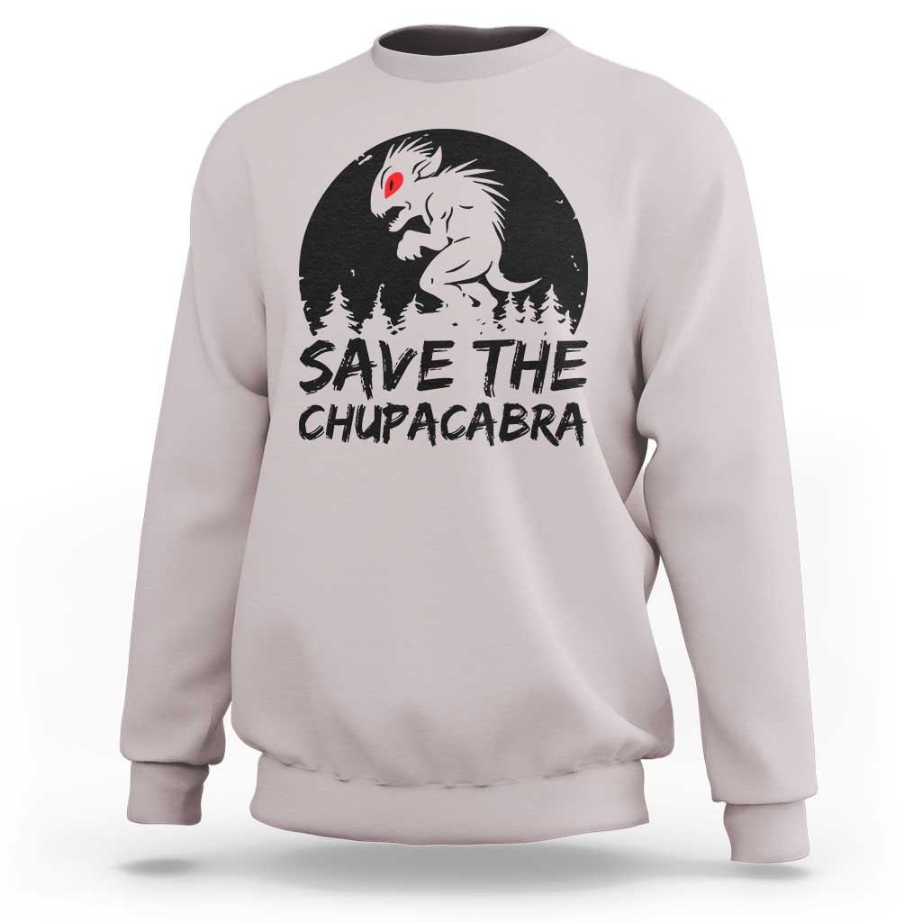 Chupacabra Sweatshirt Funny Cryptid Save The Goat Sucker Gift - Wonder Print Shop