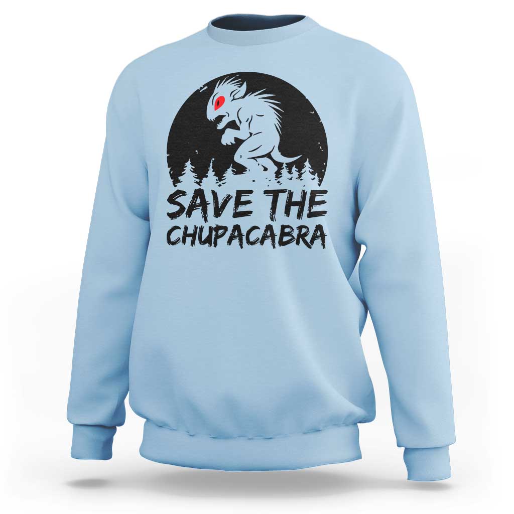 Chupacabra Sweatshirt Funny Cryptid Save The Goat Sucker Gift - Wonder Print Shop