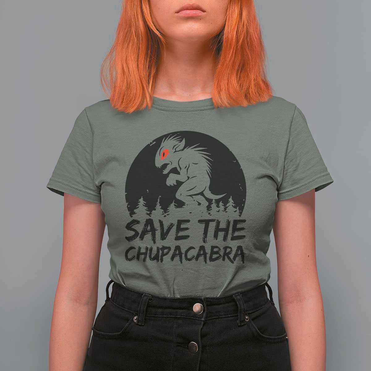 Chupacabra T Shirt For Women Funny Cryptid Save The Goat Sucker Gift - Wonder Print Shop