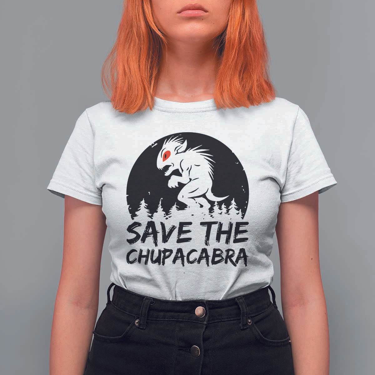Chupacabra T Shirt For Women Funny Cryptid Save The Goat Sucker Gift - Wonder Print Shop