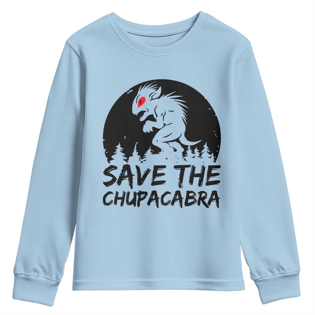 Chupacabra Youth Sweatshirt Funny Cryptid Save The Goat Sucker Gift - Wonder Print Shop