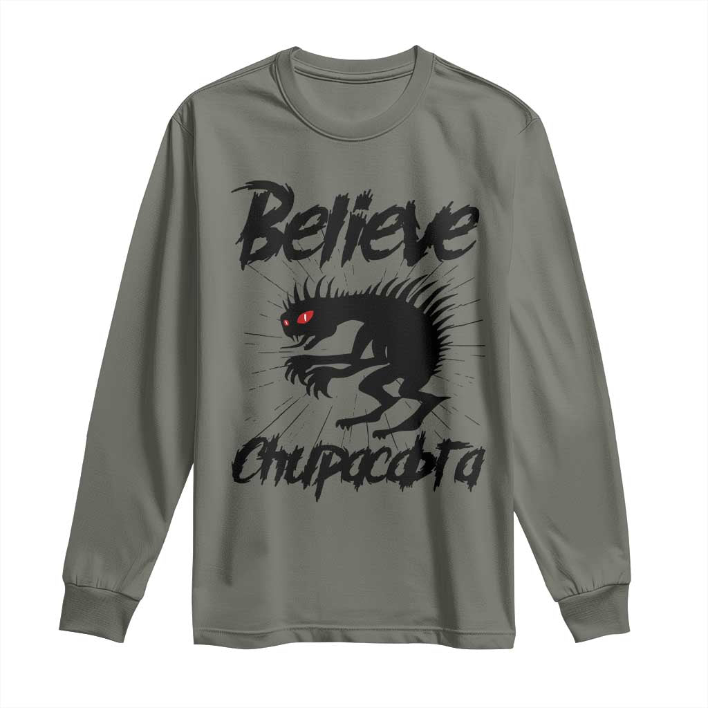Urban Legends And Mystery Gift Long Sleeve Shirt Believe Chupacabra - Wonder Print Shop