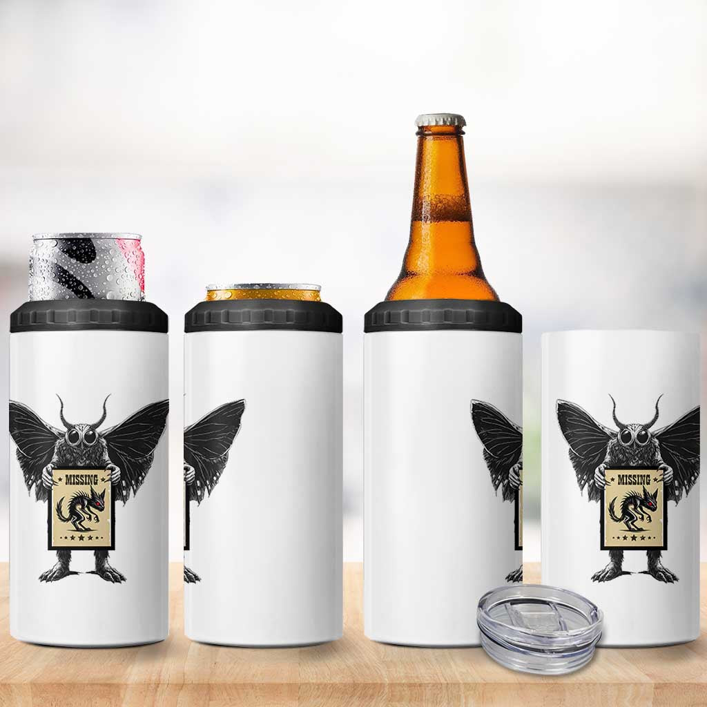 Mothman Missing Chupacabra 4 in 1 Can Cooler Tumbler Funny Cryptid Gift