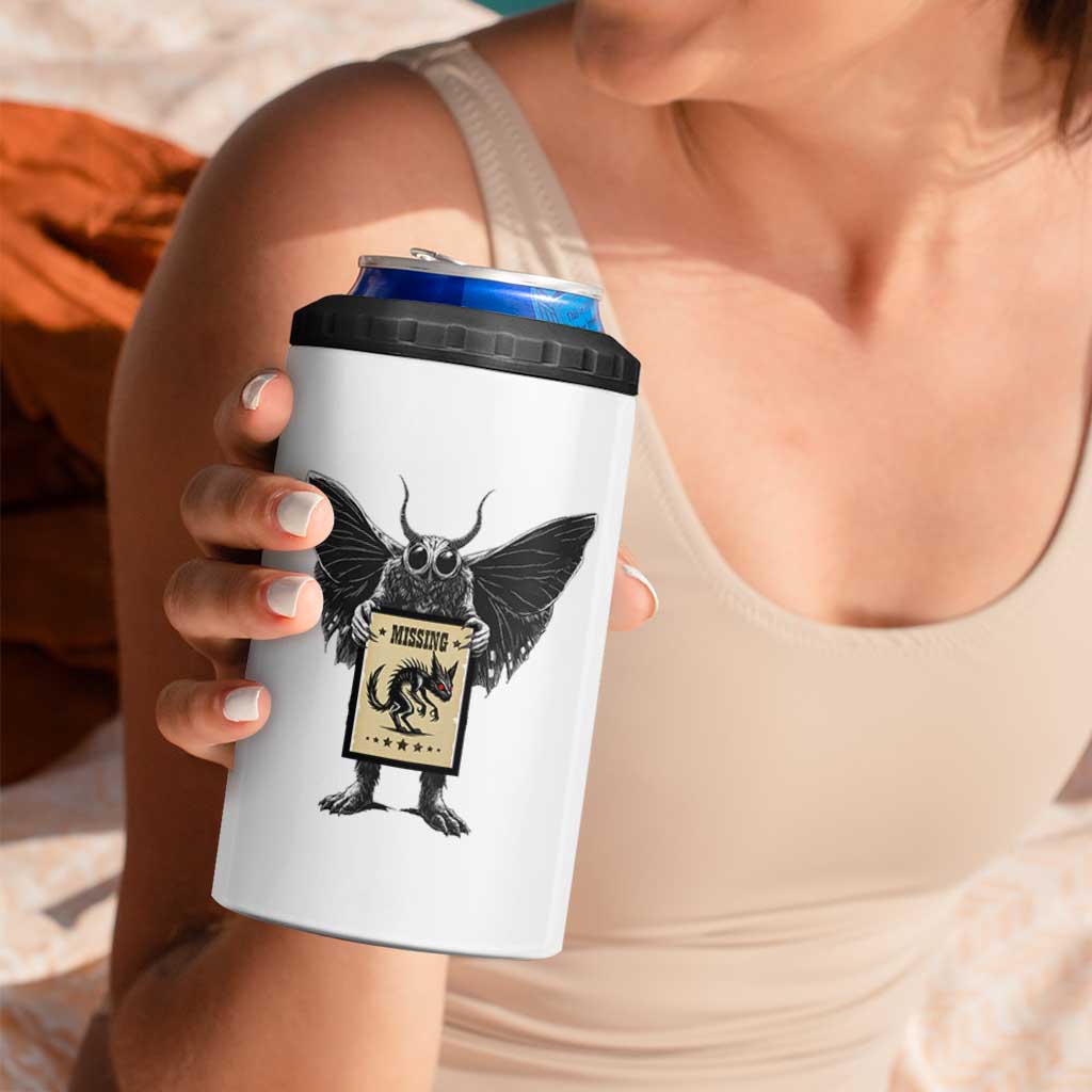 Mothman Missing Chupacabra 4 in 1 Can Cooler Tumbler Funny Cryptid Gift