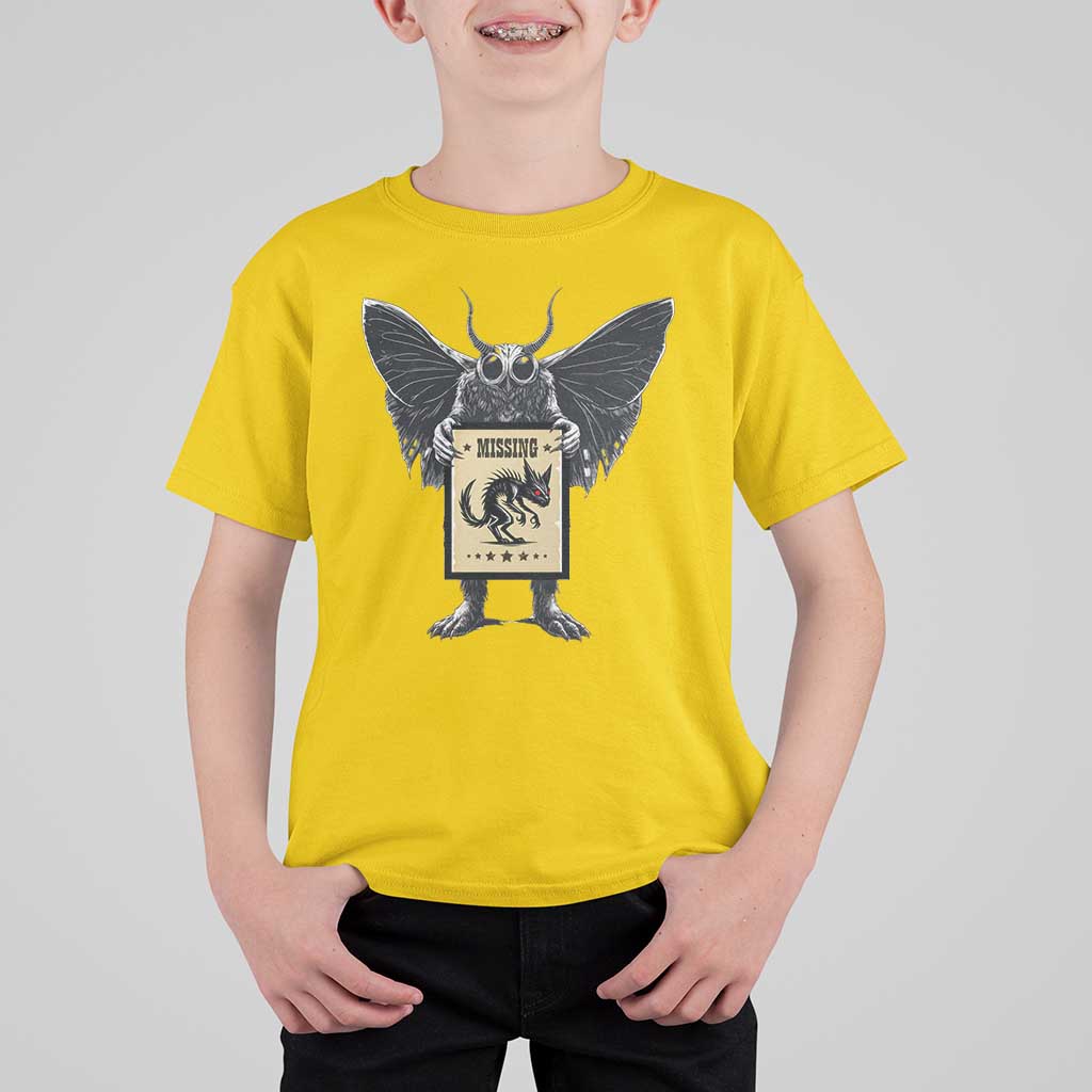 Mothman Missing Chupacabra T Shirt For Kid Funny Cryptid Gift - Wonder Print Shop