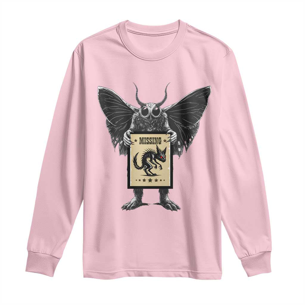 Mothman Missing Chupacabra Long Sleeve Shirt Funny Cryptid Gift - Wonder Print Shop