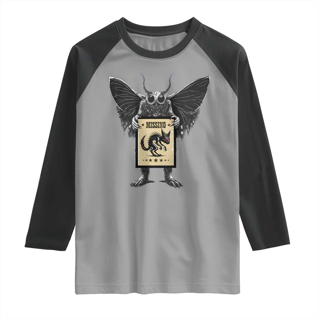 Mothman Missing Chupacabra Raglan Shirt Funny Cryptid Gift - Wonder Print Shop