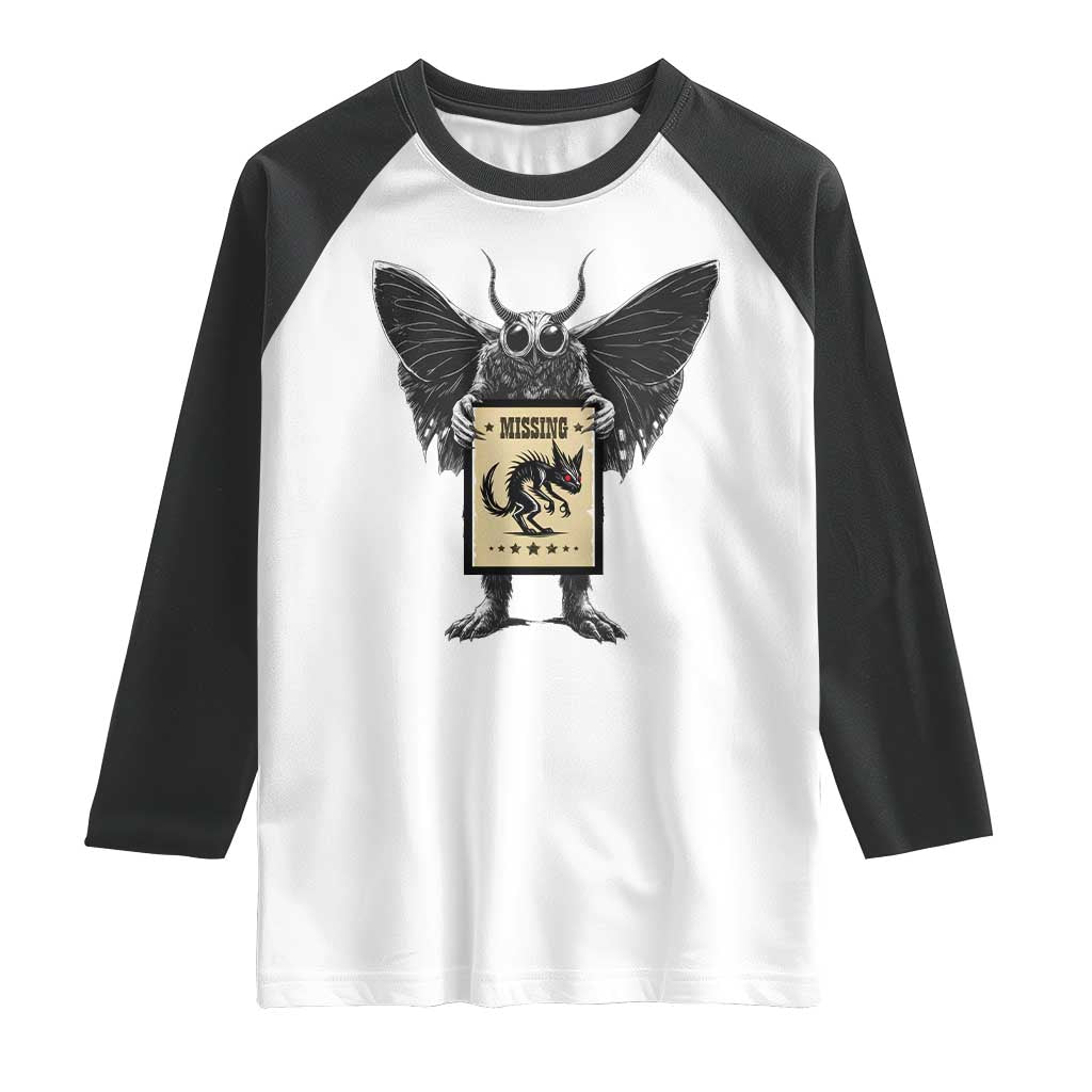 Mothman Missing Chupacabra Raglan Shirt Funny Cryptid Gift - Wonder Print Shop