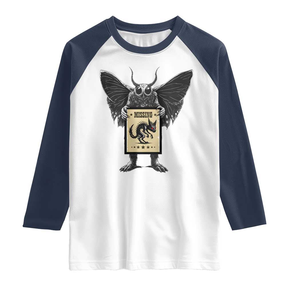 Mothman Missing Chupacabra Raglan Shirt Funny Cryptid Gift - Wonder Print Shop
