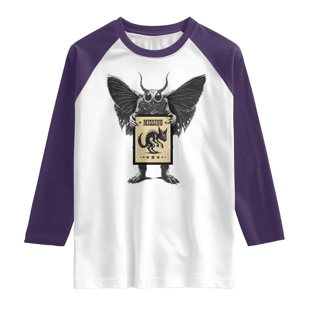 Mothman Missing Chupacabra Raglan Shirt Funny Cryptid Gift - Wonder Print Shop