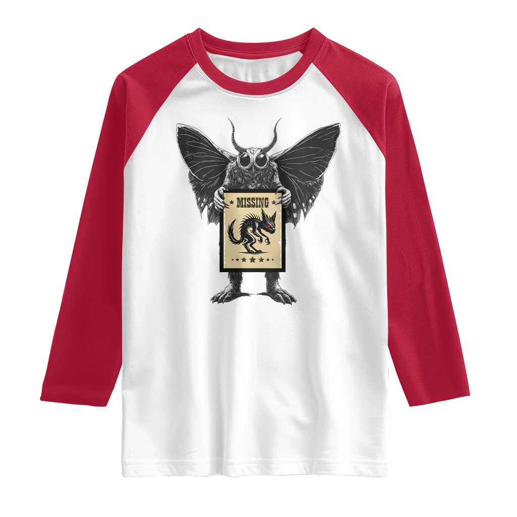 Mothman Missing Chupacabra Raglan Shirt Funny Cryptid Gift - Wonder Print Shop