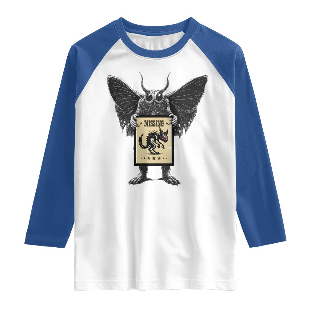 Mothman Missing Chupacabra Raglan Shirt Funny Cryptid Gift - Wonder Print Shop