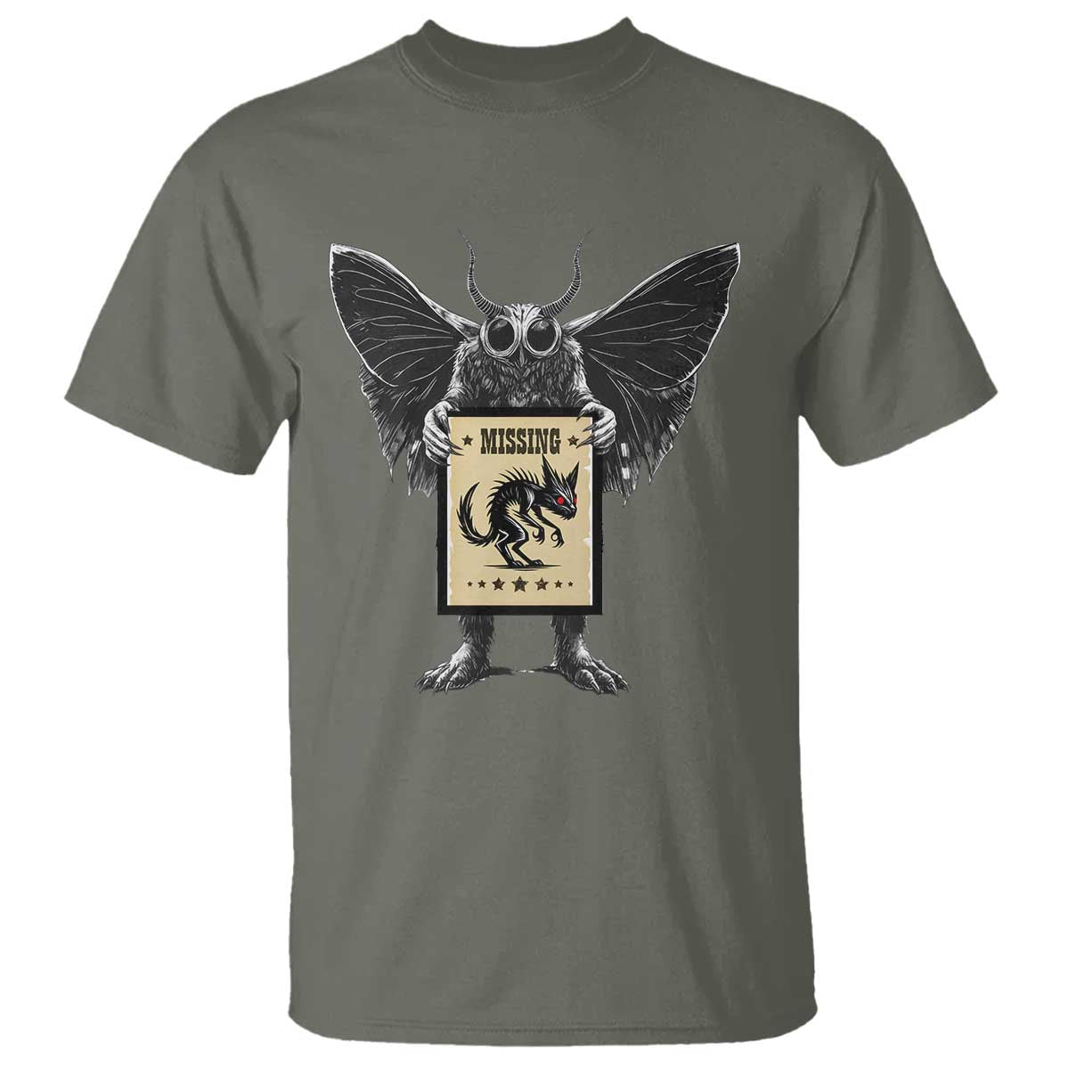 Mothman Missing Chupacabra T Shirt Funny Cryptid Gift - Wonder Print Shop