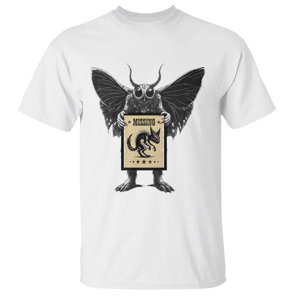 Mothman Missing Chupacabra T Shirt Funny Cryptid Gift - Wonder Print Shop