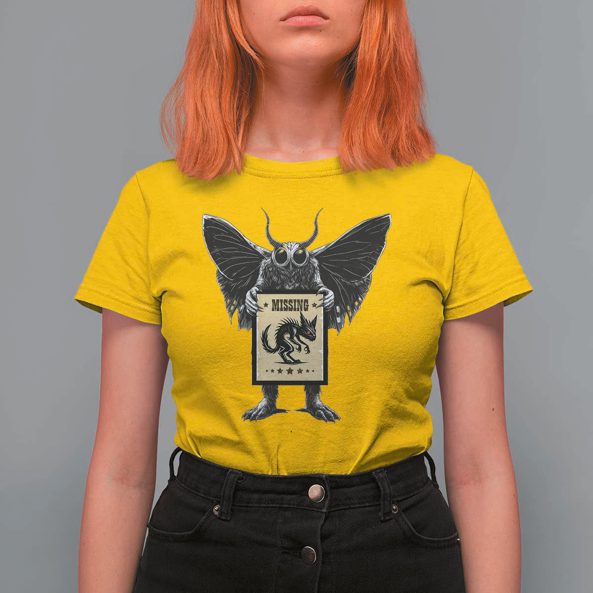 Mothman Missing Chupacabra T Shirt For Women Funny Cryptid Gift - Wonder Print Shop