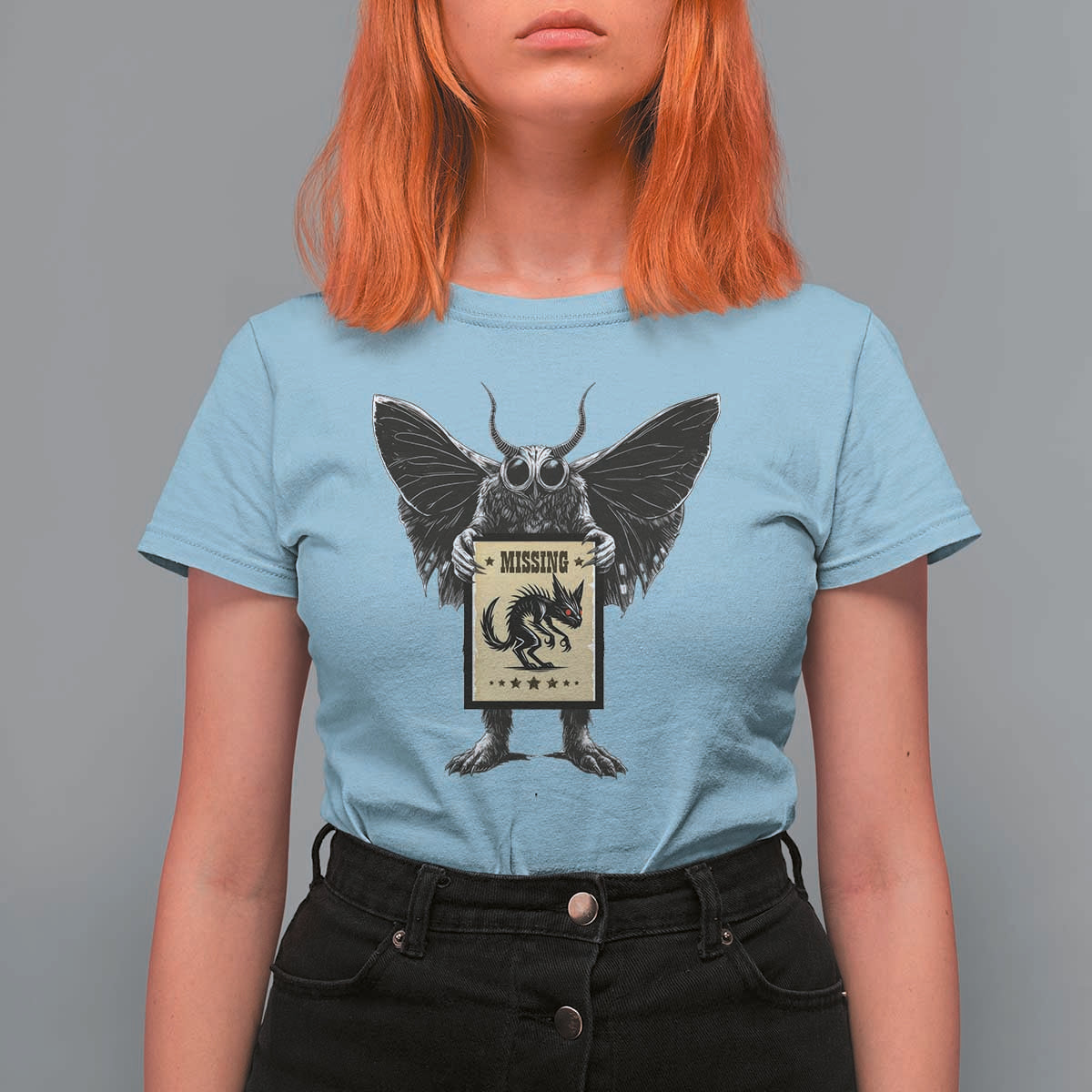 Mothman Missing Chupacabra T Shirt For Women Funny Cryptid Gift - Wonder Print Shop