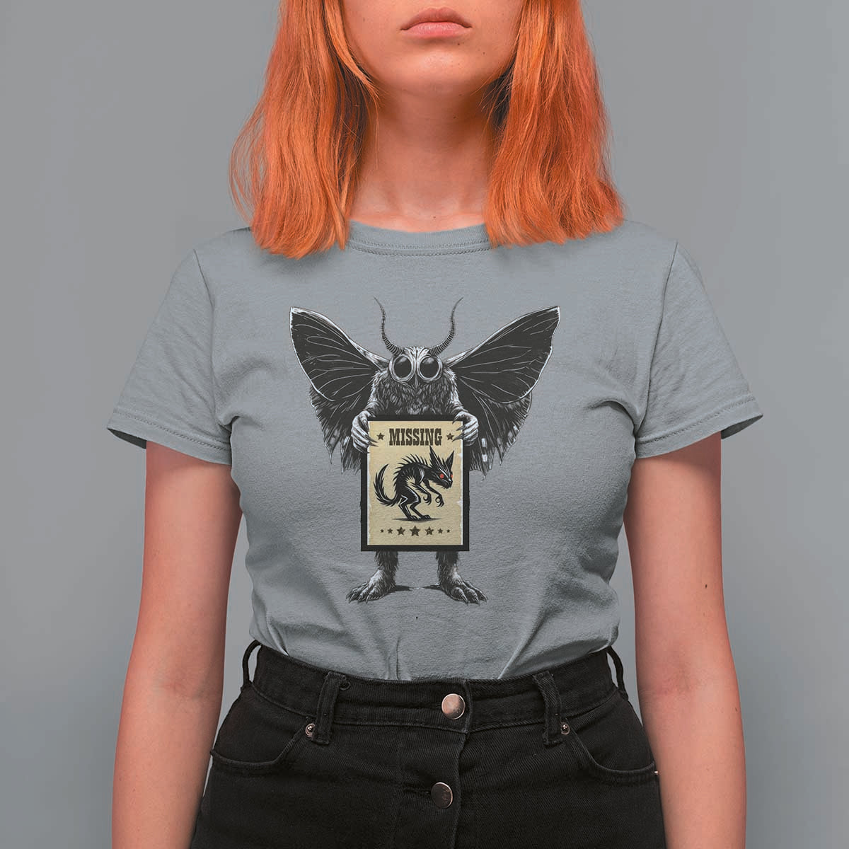 Mothman Missing Chupacabra T Shirt For Women Funny Cryptid Gift - Wonder Print Shop
