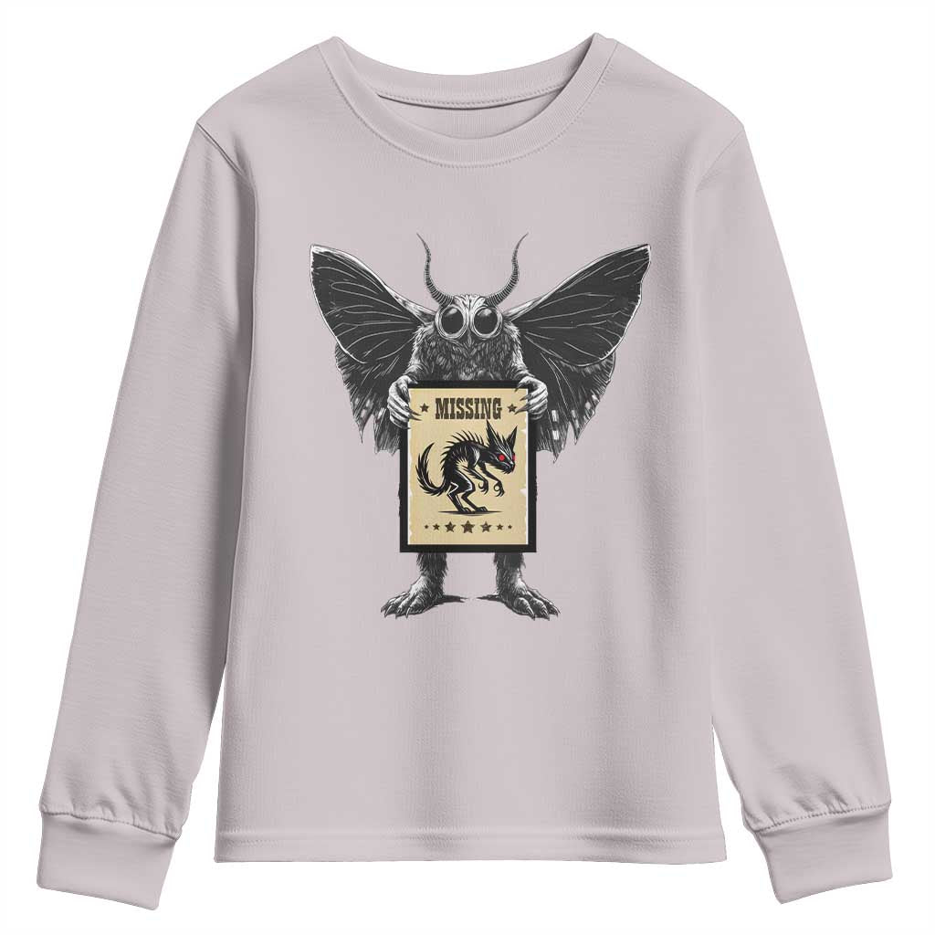 Mothman Missing Chupacabra Youth Sweatshirt Funny Cryptid Gift - Wonder Print Shop