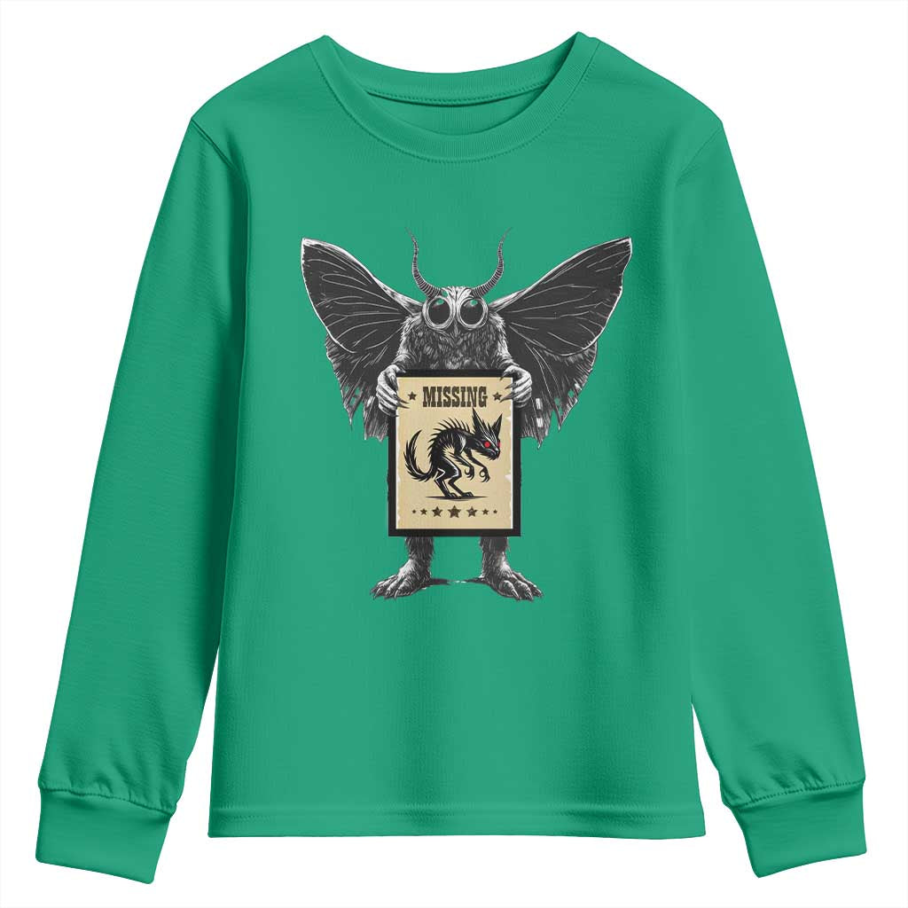 Mothman Missing Chupacabra Youth Sweatshirt Funny Cryptid Gift - Wonder Print Shop