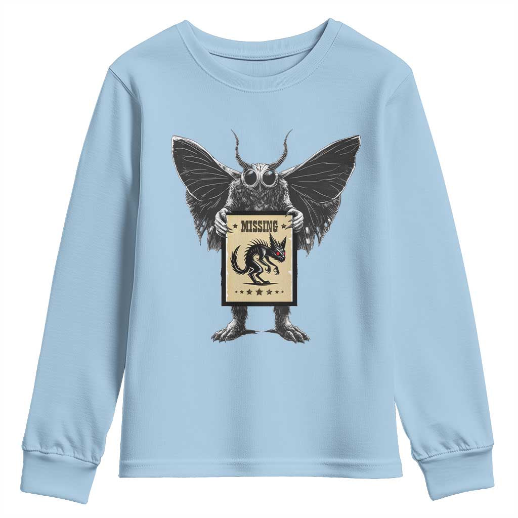 Mothman Missing Chupacabra Youth Sweatshirt Funny Cryptid Gift - Wonder Print Shop