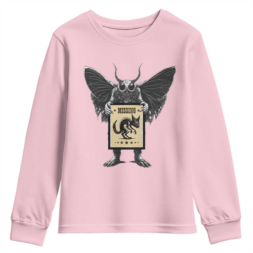 Mothman Missing Chupacabra Youth Sweatshirt Funny Cryptid Gift - Wonder Print Shop