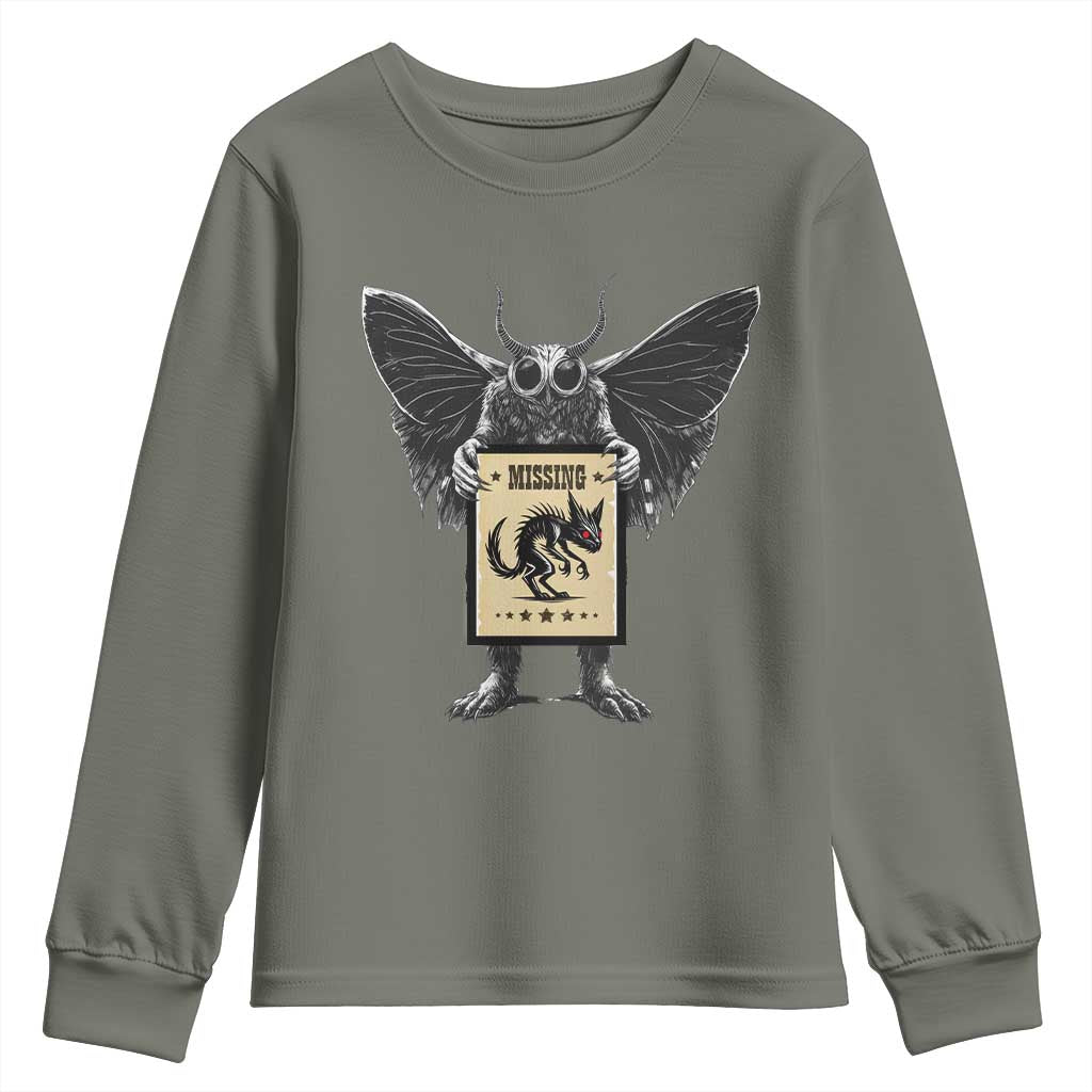 Mothman Missing Chupacabra Youth Sweatshirt Funny Cryptid Gift - Wonder Print Shop