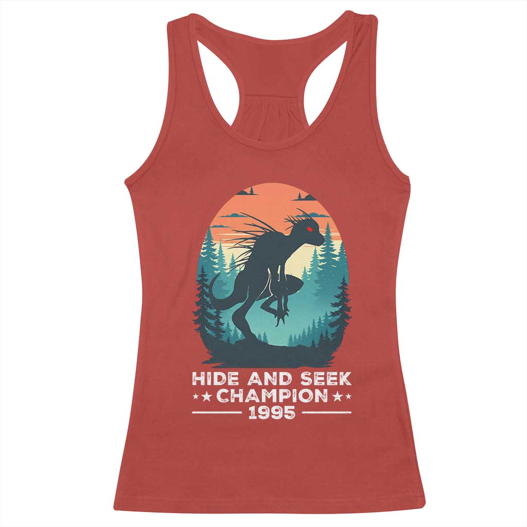 Chupacabra Racerback Tank Top Gothic Humor Hide And Seek Champion Gift - Wonder Print Shop