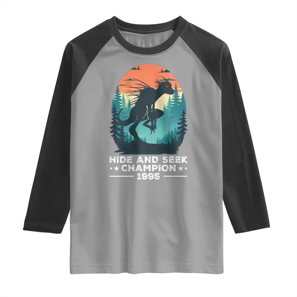 Chupacabra Raglan Shirt Gothic Humor Hide And Seek Champion Gift - Wonder Print Shop